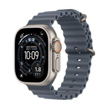 Apple Watch Ultra 3 - 49mm - Natural Titanium - Anchor Blue Ocean Band