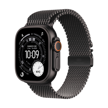 Apple Watch Ultra 3 - 49mm - Black Titanium - Black Titanium Milanese Loop - Small