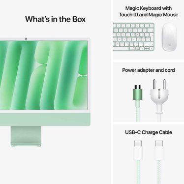 iMac 24" Green - M4 10C-CPU & 10C-GPU - 24GB - 512GB - Gbit Eth - Mouse - MK-TID-NUM