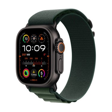 Apple Watch Ultra 2 - 49mm - Black Titanium - Dark Green Alpine Loop - (S) (130-160mm)