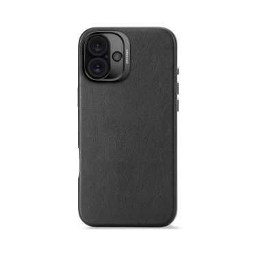 @Decoded Leather Backcover - iPhone 16 Plus - Black