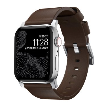Nomad Modern Apple Watch bandje 38mm / 40mm - Bruin met zilveren gesp