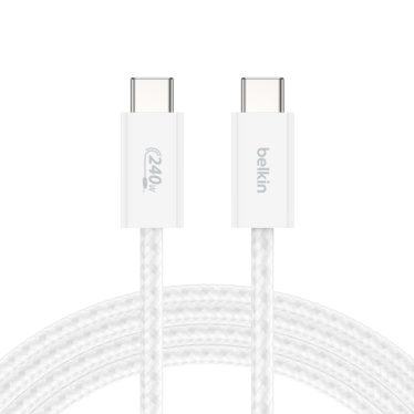 Belkin USB-C to USB-C Braided Cable (240W) - 2m - White