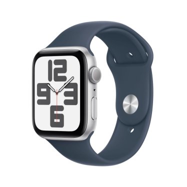 !Apple Watch SE  - 44mm - Silver - Storm Blue - Sport Band - S/M (140-190mm)