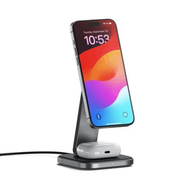 @Satechi 2-in-1 Foldable Qi2 Charging Stand