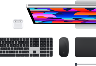 Mac-accessoires: AirPods, Studio Display, Magic Keyboard, Magic Mouse, Magic Trackpad, MagSafe-oplaadkabel