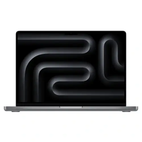 Zwarte MacBook Pro opengeklapt